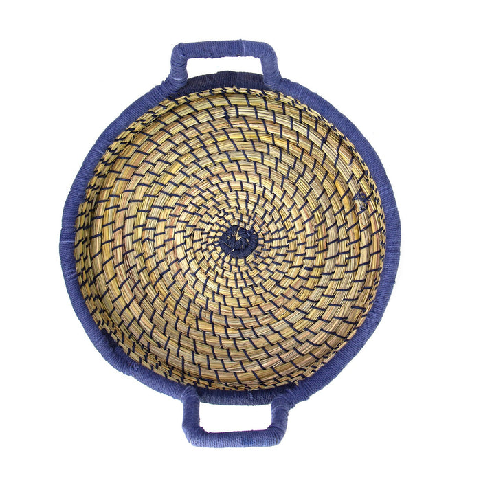 Nested Baskets in Natural with Blue Accents, Set of 3 - Culture Kraze Marketplace.com
