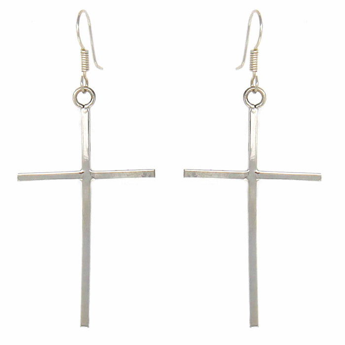 Sterling Silver Cross Drop Earrings - Culture Kraze Marketplace.com