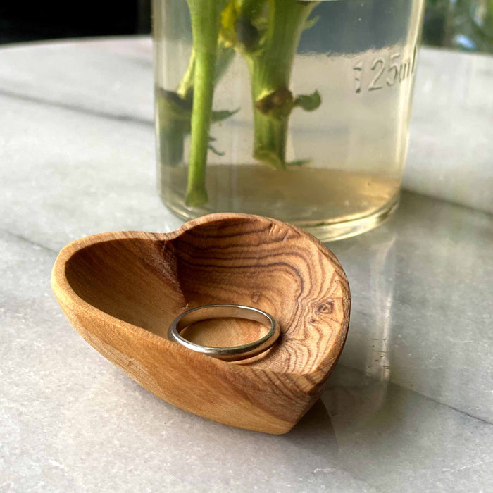 Petite Olive Wood Heart Trinket Bowls - Set of 2 - Culture Kraze Marketplace.com