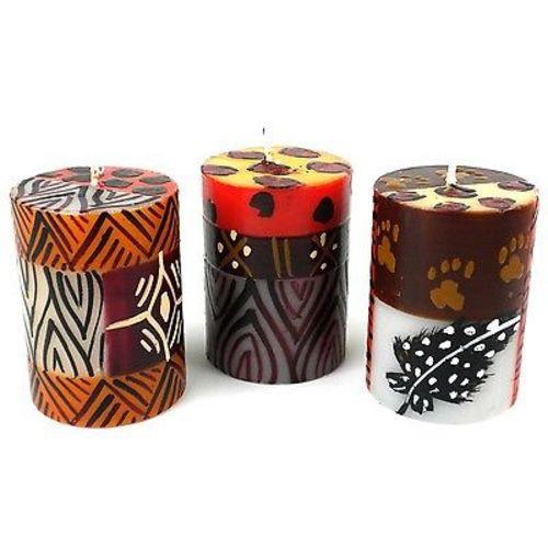 Set of Three Boxed Hand-Painted Candles - Uzima Design - Nobunto - Culture Kraze Marketplace.com