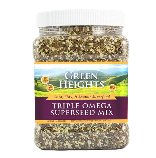 Triple Omega Super Seed Mix - 1.4 lbs Jar (15+ Servings) by Green Heights-0