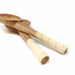 Olive Wood Salad Servers with Bone Handles, White with Etching Design - Culture Kraze Marketplace.com