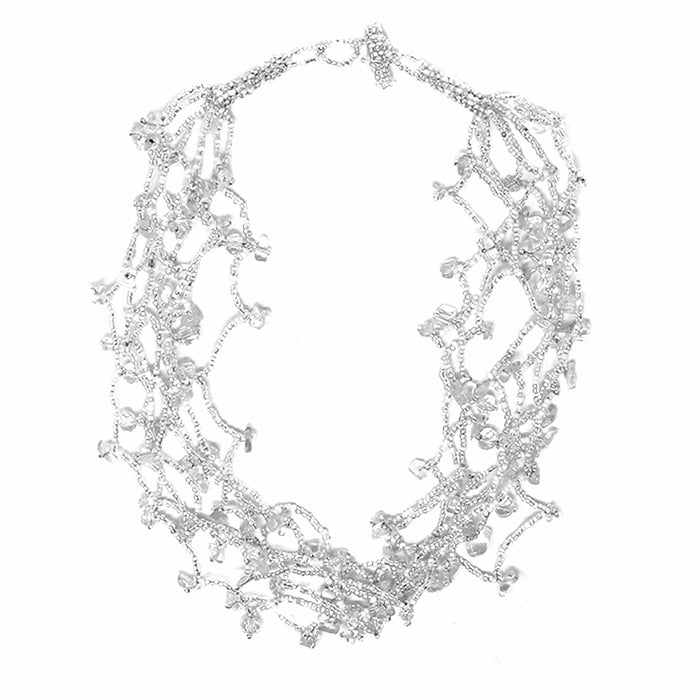 Chunky Stone Necklace - Silver - Culture Kraze Marketplace.com
