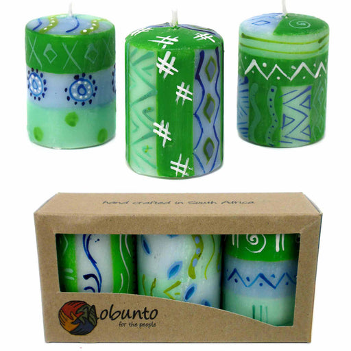 Set of Three Boxed Hand-Painted Candles Farih Design - Nobunto - Culture Kraze Marketplace.com
