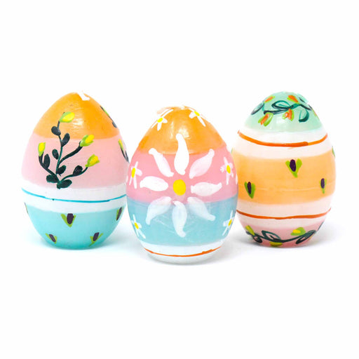 Hand-Painted Oval Votive Candles, Boxed Set of 3 (Imbali Design) - Culture Kraze Marketplace.com