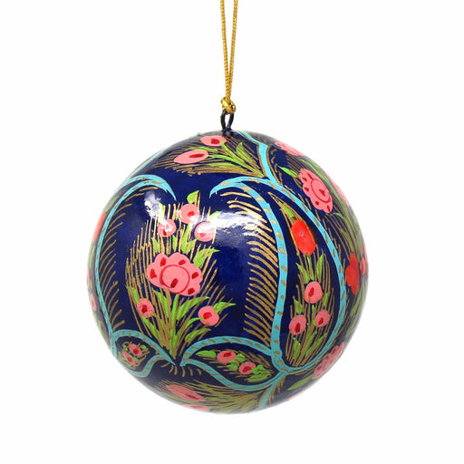 Handpainted Ornament, Blue Floral - Culture Kraze Marketplace.com