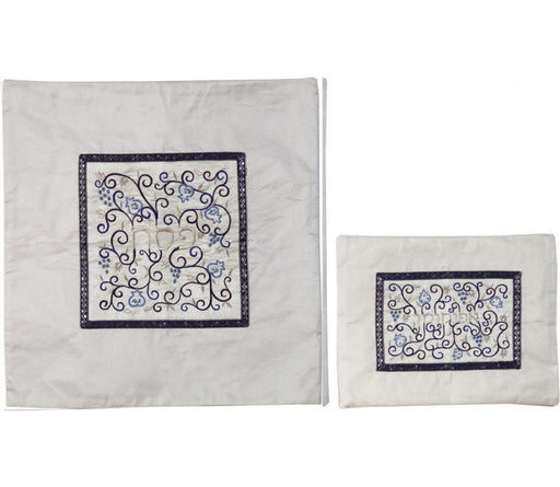Yair Emanuel Embroidered Spirals Matzah & Afikoman Cover, Sold Separately - Royal Blue - Culture Kraze Marketplace.com
