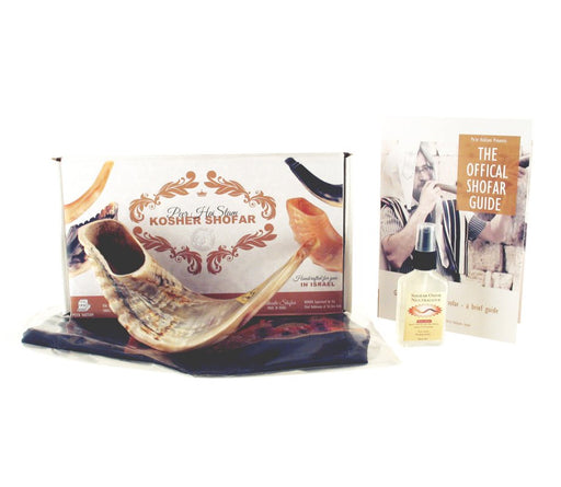 Natural Ram's Horn Shofar with Bag and Cleaning Spray Gift Set - Culture Kraze Marketplace.com