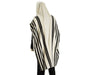 Talitnia Malchut Wool Non Slip Tallit Prayer Shawl Black Stripes - Optional Handmade Tzitzit Strings - Culture Kraze Marketplace.com
