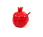 Pomegranate Shaped Honey Dish, Lid and Spoon - Red - Culture Kraze Marketplace.com