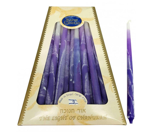 Handmade Decorative Dripless Hanukkah Candles - Purple Shades - Culture Kraze Marketplace.com