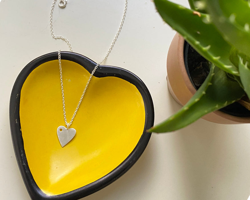 Silverpolished Heart Necklace - Culture Kraze Marketplace.com