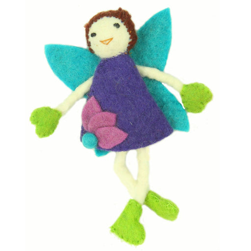 Hand Felted Tooth Fairy Pillow - Brunette with Purple Dress - Culture Kraze Marketplace.com