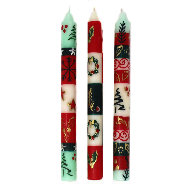 Set of Three Boxed Tall Hand-Painted Candles - Ukhisimui Design - Nobunto - Culture Kraze Marketplace.com