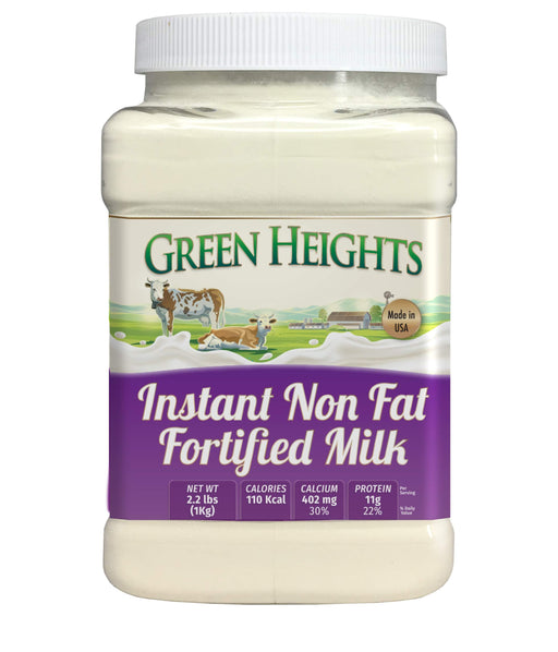 Instant Fortified Nonfat Milk Powder Jar 2 Pound / 900 GMS Jar by Green Heights-0