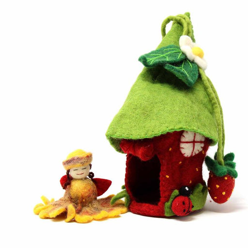 Felted Strawberry Fairy House - Global Groove - Culture Kraze Marketplace.com