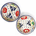 Half Moon Handmade Pottery Bowl Set- Dots and Flowers - Culture Kraze Marketplace.com