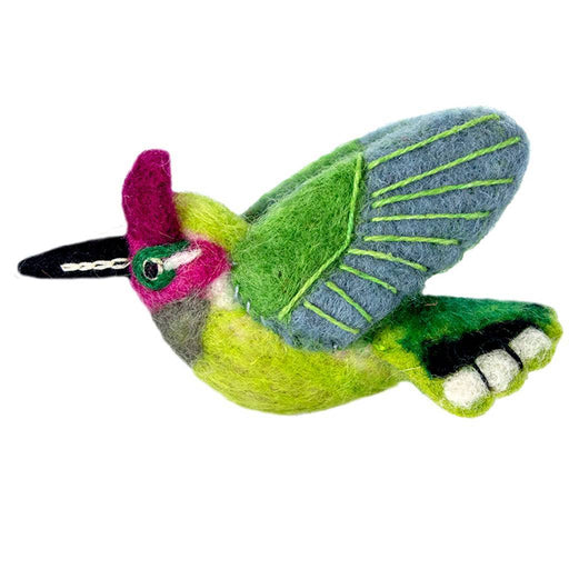 Wild Woolies Felt Bird Garden Ornament - Anna's Hummingbird - Culture Kraze Marketplace.com