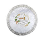 White Satin Matzah Cover with Gold and Green Embroidered Seder Theme Design - Culture Kraze Marketplace.com