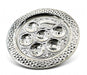 Silver Plated Circular Seder Plate - Diamond Design on Rim - Culture Kraze Marketplace.com