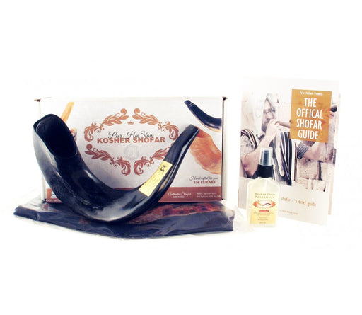 Polished Black Ram's Horn Shofar with Bag and Cleaning Spray Gift Set - Culture Kraze Marketplace.com