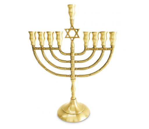 Antique Style Chanukah Menorah with Star of David, for Candles - 10 Inches - Culture Kraze Marketplace.com