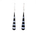 Taxco Silver Black Onyz & Abalone Zebra Long Teardrop Earrings - Culture Kraze Marketplace.com