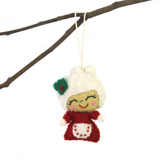 Felted Mrs. Claus Christmas Ornament - Culture Kraze Marketplace.com