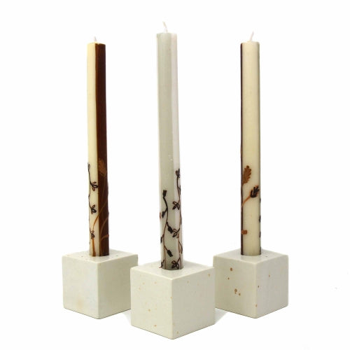 Tall Hand Painted Candles - Three in Box - Kiwanja Design - Culture Kraze Marketplace.com