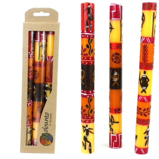 Set of Three Boxed Tall Hand-Painted Candles - Damisi Design - Nobunto - Culture Kraze Marketplace.com