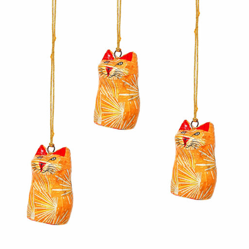 Handpainted Ornament Cat Figurine - Pack of 3 - Culture Kraze Marketplace.com