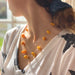 Floating Stone & Maasai Bead Necklace, Pumpkin Spice - Culture Kraze Marketplace.com