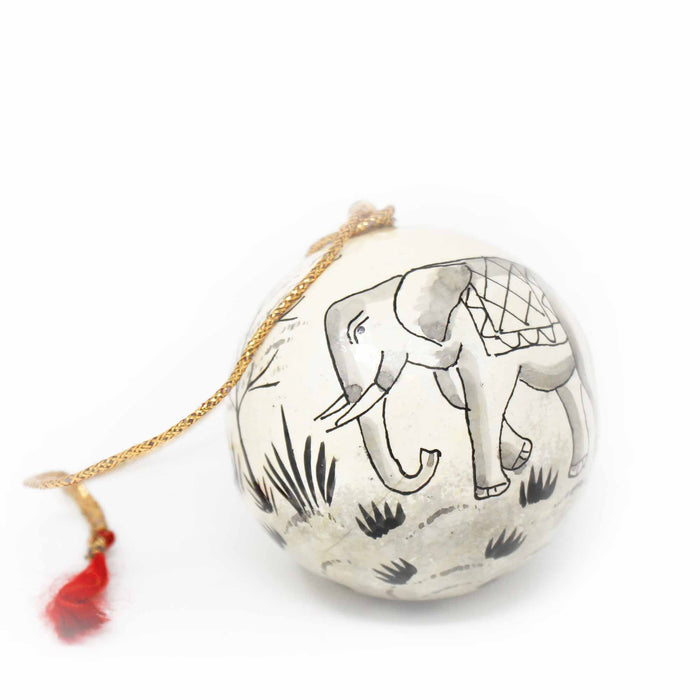 Handpainted Elephant & Bird Ornaments, Set of 2 - Culture Kraze Marketplace.com