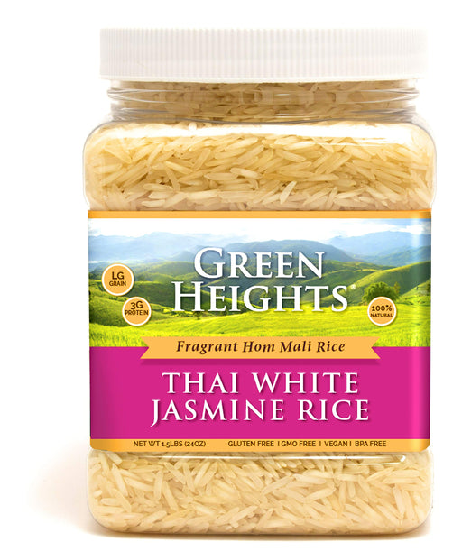 White Jasmine Hom Mali Rice - 2.2 lbs Jar by Green Heights-0