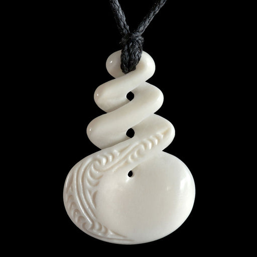 Engraved Triple Twist, handcrafted bone pendant - Culture Kraze Marketplace.com