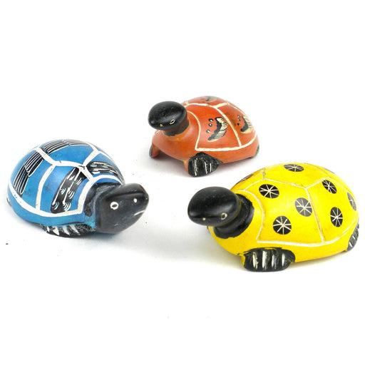 Set of Three Soapstone Mini Turtle 3.5 inches - Culture Kraze Marketplace.com