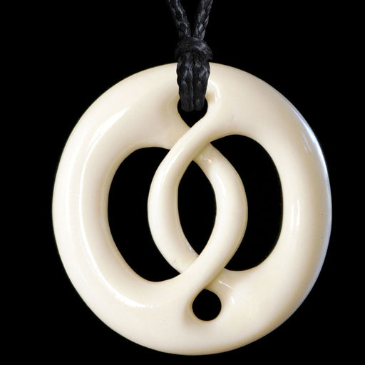 Round Overlay Twist, handcrafted bone pendant - Culture Kraze Marketplace.com