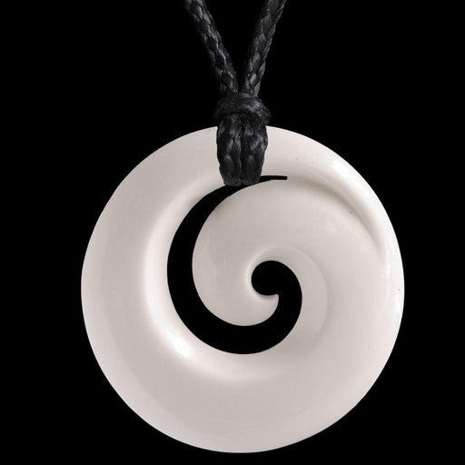 Small Koru Bone Pendant, Handcrafted Necklace - Culture Kraze Marketplace.com