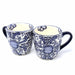 Rounded Mugs - Blue Flowers Pattern, Set of Two - Encantada - Culture Kraze Marketplace.com