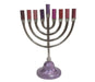 Yair Emanuel Pewter Chanukah Menorah, Traditional Style - Maroons and Purples - Culture Kraze Marketplace.com