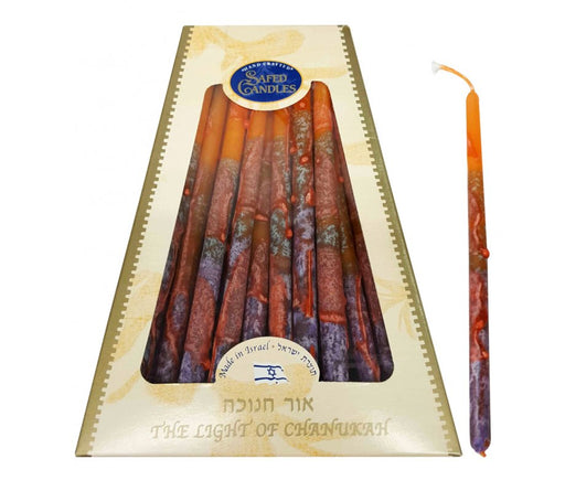 Handmade Dripless Hanukkah Candles - Red and Orange Fiery Colors - Culture Kraze Marketplace.com