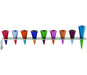 Yair Emanuel Anodized Aluminum Cones Hanukkah Menorah - Multicolored - Culture Kraze Marketplace.com
