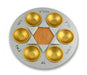 Shraga Landesman Aluminum and Wood Star of David Seder Plate - Silver & Gold - Culture Kraze Marketplace.com
