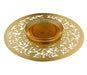 Dorit Judaica Gold Plated Honey Dish, Glass Bowl - Pomegranates - Culture Kraze Marketplace.com