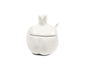 Pomegranate Shaped Ceramic Honey Dish with Lid and Spoon - White - Culture Kraze Marketplace.com