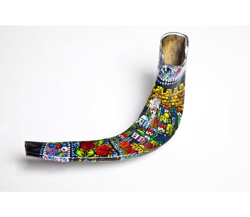 Jerusalem Hand Painted Ram's Horn Shofar - Culture Kraze Marketplace.com