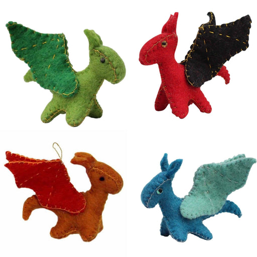 Mythical Dragons Felt Ornaments, Set of 4 - Culture Kraze Marketplace.com