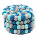 Hand Crafted Felt Ball Coasters from Nepal: 4-pack, Chakra Light Blues - Global Groove (T) - Culture Kraze Marketplace.com