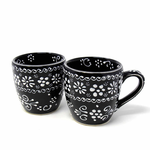 Encantada Handmade Pottery Set of Two Mugs, Ink - Culture Kraze Marketplace.com