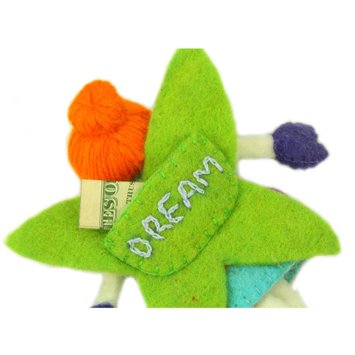 Hand Felted Tooth Fairy Pillow - Redhead with Blue Dress - Culture Kraze Marketplace.com